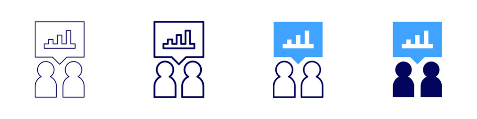 Collective initiative icon in 4 different styles. Thin Line, Line, Bold Line, Duotone. Duotone style. Editable stroke