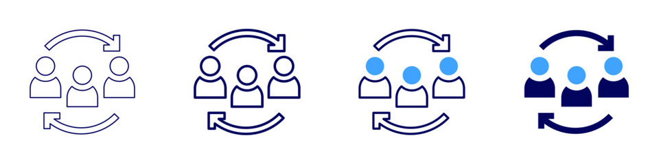 Collective venture icon in 4 different styles. Thin Line, Line, Bold Line, Duotone. Duotone style. Editable stroke