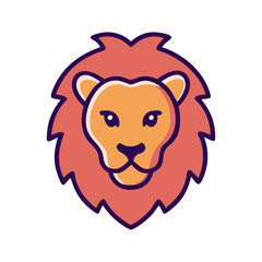 Majestic lion head cartoon illustration