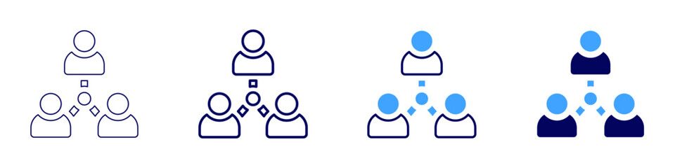 Combined efforts icon in 4 different styles. Thin Line, Line, Bold Line, Duotone. Duotone style. Editable stroke