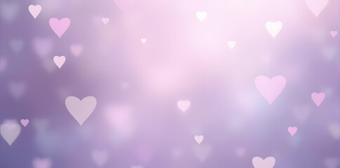 Floating Hearts on Lilac Gradient Background