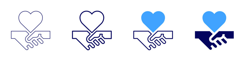 Group synergy icon in 4 different styles. Thin Line, Line, Bold Line, Duotone. Duotone style. Editable stroke