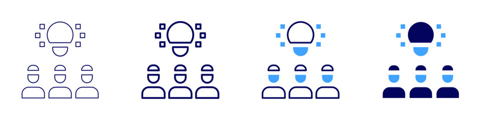 Fototapeta premium Interdepartmental teamwork icon in 4 different styles. Thin Line, Line, Bold Line, Duotone. Duotone style. Editable stroke
