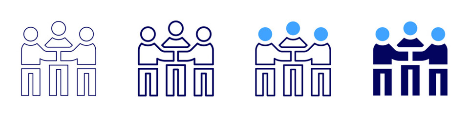 Joint planning icon in 4 different styles. Thin Line, Line, Bold Line, Duotone. Duotone style. Editable stroke