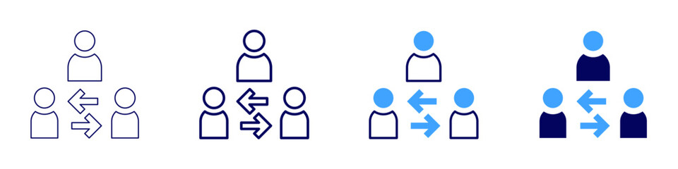 Mutual partnership icon in 4 different styles. Thin Line, Line, Bold Line, Duotone. Duotone style. Editable stroke