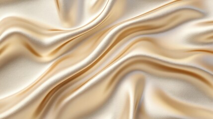 Fototapeta premium Elegant Draped Champagne Silk Fabric Texture