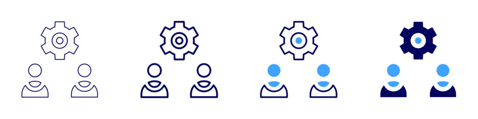 Partnership support icon in 4 different styles. Thin Line, Line, Bold Line, Duotone. Duotone style. Editable stroke