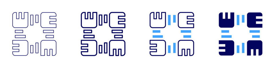 Shared workload icon in 4 different styles. Thin Line, Line, Bold Line, Duotone. Duotone style. Editable stroke