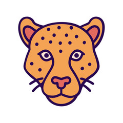 Elegant cheetah head cartoon illustration