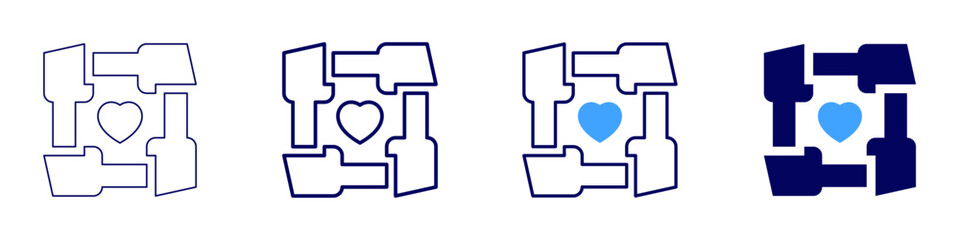 Supportive environment icon in 4 different styles. Thin Line, Line, Bold Line, Duotone. Duotone style. Editable stroke