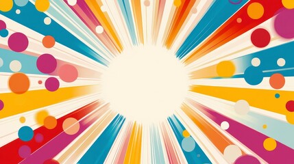 Colorful Rays with Circular Patterns in Vibrant Artistic Design