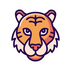 Fierce tiger head cartoon illustration