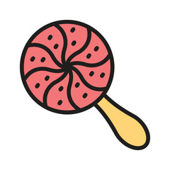 A colorful lollipop representing candy, sweets, and fun treats.