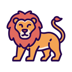 Playful lion cartoon illustration