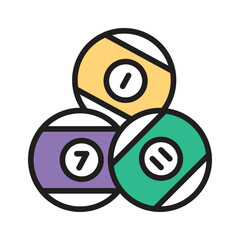 Obraz premium A set of billiard balls symbolizing pool games and recreation