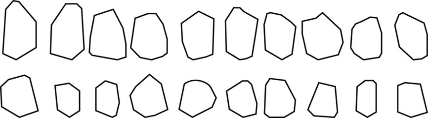 stones icon set, flat pictures of nature stone. Premium structure of quality stone elements, isolated on transparent background, pebbled texture graphic designs, used for mobile apps, web page or ui