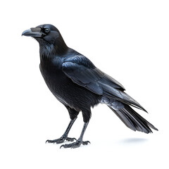 Fototapeta premium Majestic Raven: A Study in Black Feathers and Avian Elegance