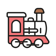 Get this amazing icon of toy train in modern style