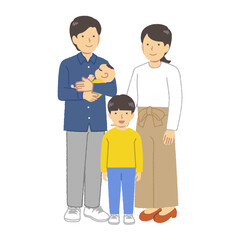 家族2世帯イラスト素材