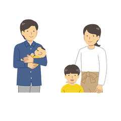 家族2世帯イラスト素材