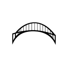 Minimalist bridge silhouette against white background, architecture, design element, symbolic of strength, structure.