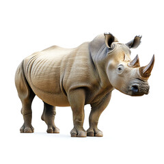 Obraz premium Majestic White Rhinoceros in its Natural Habitat: A Captivating Portrait of African Wildlife
