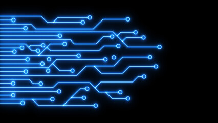 Abstract Digital Technology Circuit Board Design with Electronic Components, Processor, AI, Network, and Data Connections, Representing Innovation in Electronics, Hardware, and Engineering