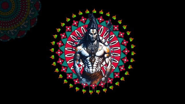 Lord Shiva Image And Manda Drawing .