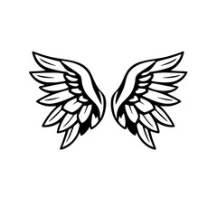 Black-and-White Wings: Symmetric, stylized, and minimalistic illustration of symmetrical wings.