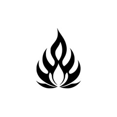 Black and White Fire Emblem Logo, a stylized abstract illustration on a white background.
