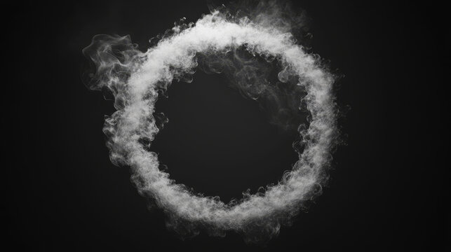 Circle shape smoke puff cloud to animate vector. Hookah steam motion frame graphic effect. Realistic transparent exhaust mist round keyframe storyboard set. Cigarette fog power disappear spritesheet