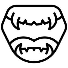 Fangs Line Icon