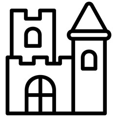Fototapeta premium Haunted house Line Icon
