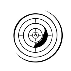 Black and White Target, centered concentric circles, with spiral around