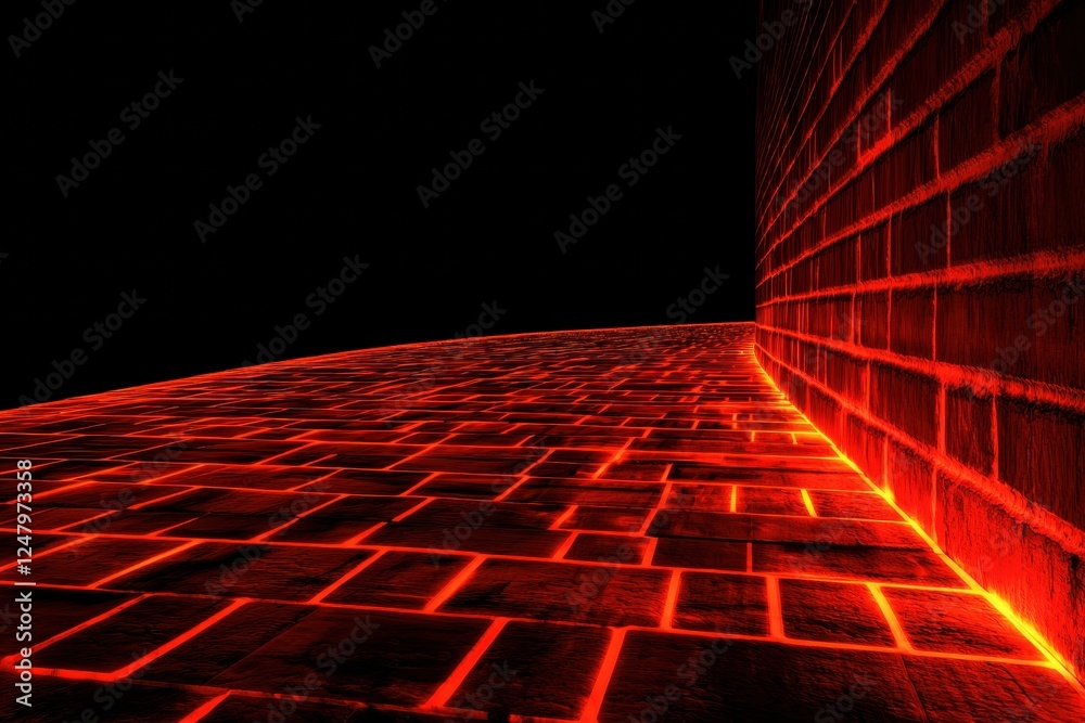 Poster Glowing Lines of Code Generating 3D Virtual Reality Display Abstract Background