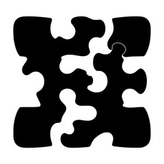 Obraz premium Puzzle pieces with black and white, minimalist design, showcasing a 3x3 layout.