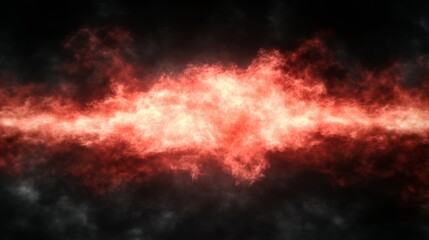 Naklejka premium Fiery Nebula: Swirling clouds of red and black illuminated with an ethereal glow creating a dramatic cosmic display of light and shadow