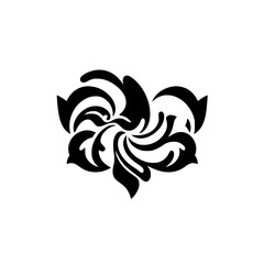 Obraz premium Abstract Black Flower: Minimalist Floral Design on White Backdrop
