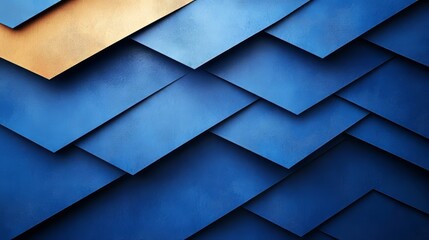 Abstract Blue and Gold Geometric Pattern Background