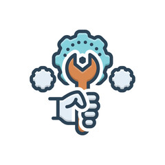 Color illustration icon for fixing