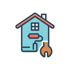 Color illustration icon for home repair