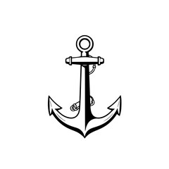 Nautical Black and White Anchor: Simplified, Minimalist, and Monochromatic.