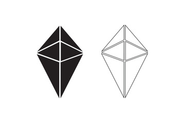 Diamond black white vector design. Geometric Graphic Art icon logo. Black Diamond Layout Template Abstract Vector Background