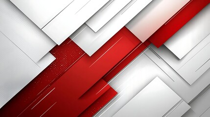 Red white abstract geometric design