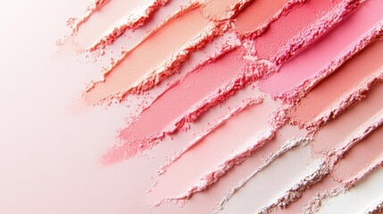 Pastel Pink Makeup Powder Swatches: A Beauty Product Texture Background