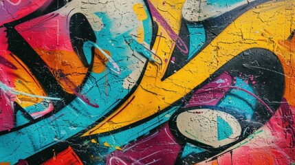 Fototapeta premium Abstract graffiti paintings vibrant colors texture on the concrete wall background