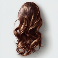Naklejka premium Wavy brown hair, studio backdrop