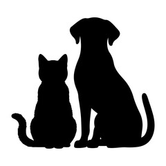 Dog and Cat Silhouette clipart vector