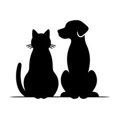 Dog and Cat Silhouette clipart vector