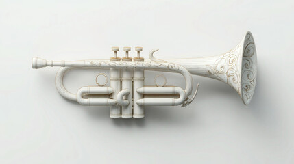 Obraz premium White Trumpet on Artistic Background